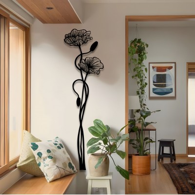 Gelincik Bahar Çiçeği Metal Tablo, Minimalist Metal Tasarımı , Çiçekli Metal Tablo, Modern Ev Dekoru, Dikey Metal Duvar Panosu, Zarif Duvar Aksesuarı, Ev Hediyesi